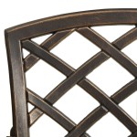 vidaXL Scaune de grădină, 2 buc., bronz, aluminiu turnat
