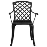 vidaXL Scaune de grădină, 4 buc., negru, aluminiu turnat