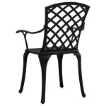 vidaXL Scaune de grădină, 4 buc., negru, aluminiu turnat