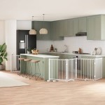 vidaXL Poartă câini pliabilă cu ușă 10 panouri, alb, 800 cm, lemn plop