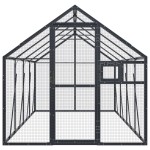 vidaXL Volieră de păsări, antracit, 1,79x4x1,85 m, aluminiu
