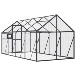 vidaXL Volieră de păsări, antracit, 1,79x4x1,85 m, aluminiu