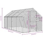 vidaXL Volieră de păsări, antracit, 1,79x4x1,85 m, aluminiu