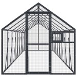 vidaXL Volieră de păsări, antracit, 1,79x8x1,85 m, aluminiu