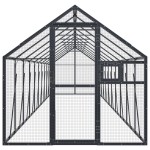 vidaXL Volieră de păsări, antracit, 1,79x10x1,85 m, aluminiu