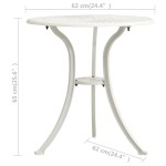 vidaXL Masă de grădină, alb, 62x62x65 cm, aluminiu turnat vidaXL Masă de grădină, alb, 62x62x65 cm, aluminiu turnat