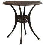 vidaXL Masă pentru grădină, bronz, 78x78x72 cm, aluminiu turnat vidaXL Masă pentru grădină, bronz, 78x78x72 cm, aluminiu turnat