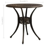 vidaXL Masă pentru grădină, bronz, 78x78x72 cm, aluminiu turnat vidaXL Masă pentru grădină, bronz, 78x78x72 cm, aluminiu turnat