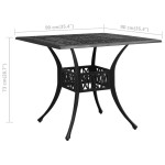 vidaXL Masă de grădină, negru, 90x90x73 cm, aluminiu turnat vidaXL Masă de grădină, negru, 90x90x73 cm, aluminiu turnat