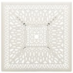 vidaXL Masă de grădină, alb, 90x90x73 cm, aluminiu turnat