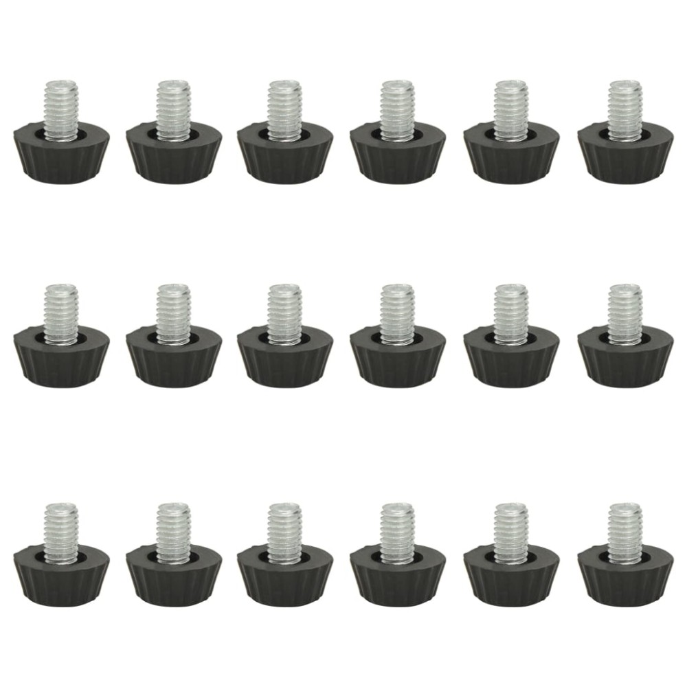 vidaXL Picioare de mobilier reglabile M8, 18 buc., negru