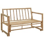 vidaXL Bancă de grădină cu perne, 115 cm, bambus