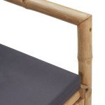 vidaXL Bancă de grădină cu perne, 115 cm, bambus