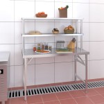 vidaXL Masă bucătărie cu raft superior, 120x60x145 cm, oțel inoxidabil vidaXL Masă bucătărie cu raft superior, 120x60x145 cm, oțel inoxidabil