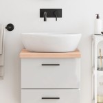 vidaXL Blat de baie, 40x50x(2-4) cm, lemn masiv netratat vidaXL Blat de baie, 40x50x(2-4) cm, lemn masiv netratat