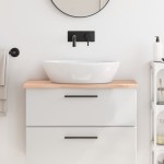 vidaXL Blat de baie, 80x30x2 cm, lemn masiv netratat vidaXL Blat de baie, 80x30x2 cm, lemn masiv netratat
