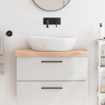 vidaXL Blat de baie, 80x40x(2-6) cm, lemn masiv netratat vidaXL Blat de baie, 80x40x(2-6) cm, lemn masiv netratat