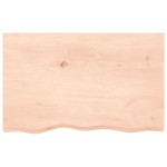 vidaXL Blat de baie, 80x50x2 cm, lemn masiv netratat