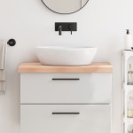 vidaXL Blat de baie, 80x50x(2-6) cm, lemn masiv netratat vidaXL Blat de baie, 80x50x(2-6) cm, lemn masiv netratat