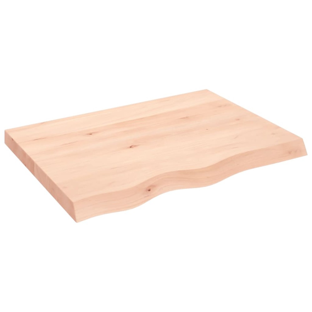 vidaXL Blat de baie, 80x60x(2-6) cm, lemn masiv netratat