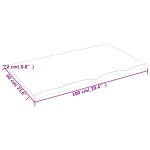 vidaXL Blat de baie, 100x60x2 cm, lemn masiv netratat vidaXL Blat de baie, 100x60x2 cm, lemn masiv netratat