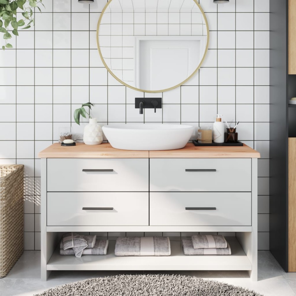 vidaXL Blat de baie, 140x50x(2-4) cm, lemn masiv netratat