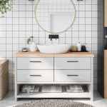 vidaXL Blat de baie, 140x50x(2-6) cm, lemn masiv netratat vidaXL Blat de baie, 140x50x(2-6) cm, lemn masiv netratat