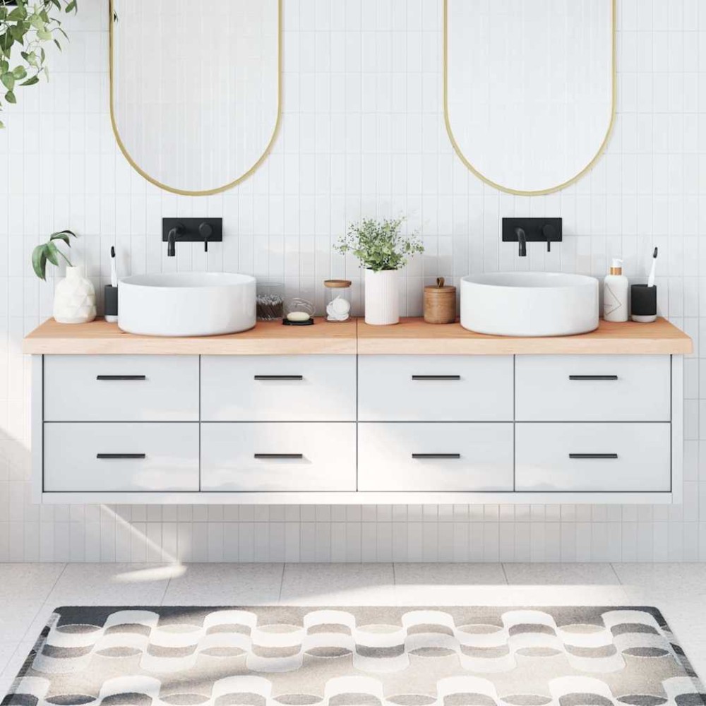 vidaXL Blat de baie, 200x60x(2-6) cm, lemn masiv netratat
