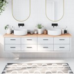 vidaXL Blat de baie, 220x50x(2-6) cm, lemn masiv netratat vidaXL Blat de baie, 220x50x(2-6) cm, lemn masiv netratat