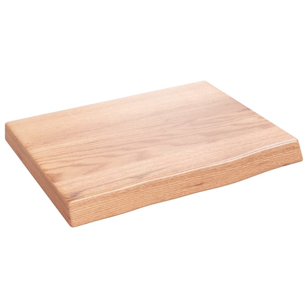 vidaXL Blat de baie, maro deschis, 40x30x(2-4) cm, lemn masiv tratat