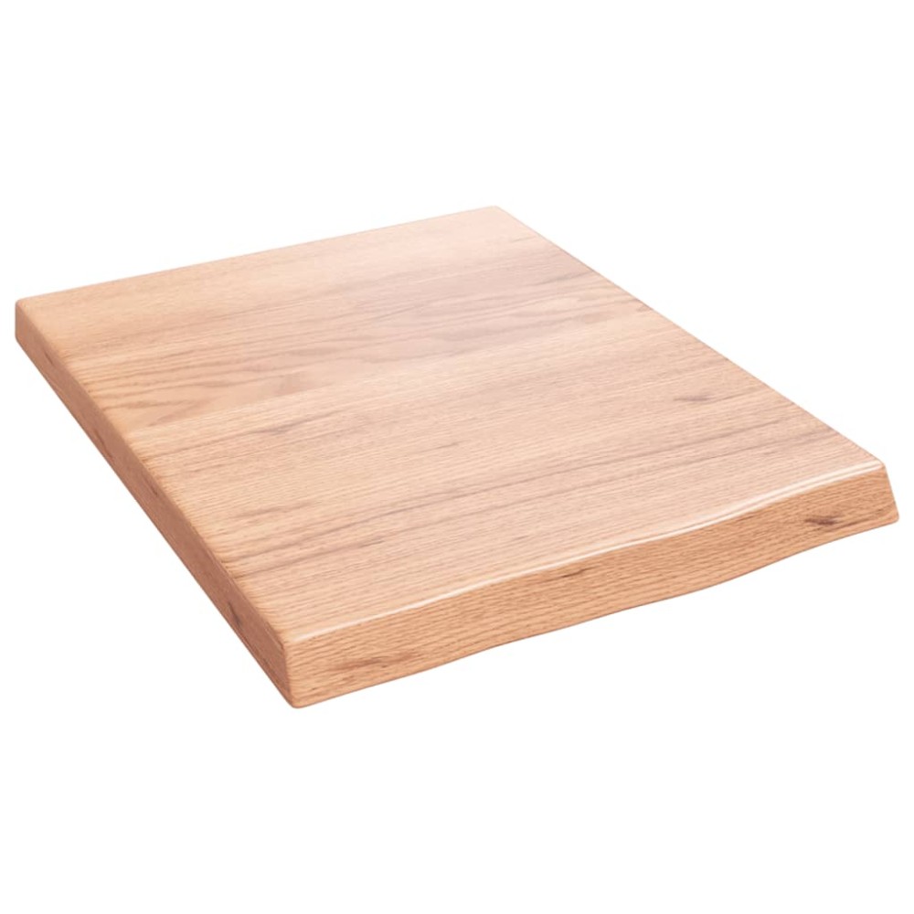 vidaXL Blat de baie, maro deschis, 40x50x(2-4) cm, lemn masiv tratat