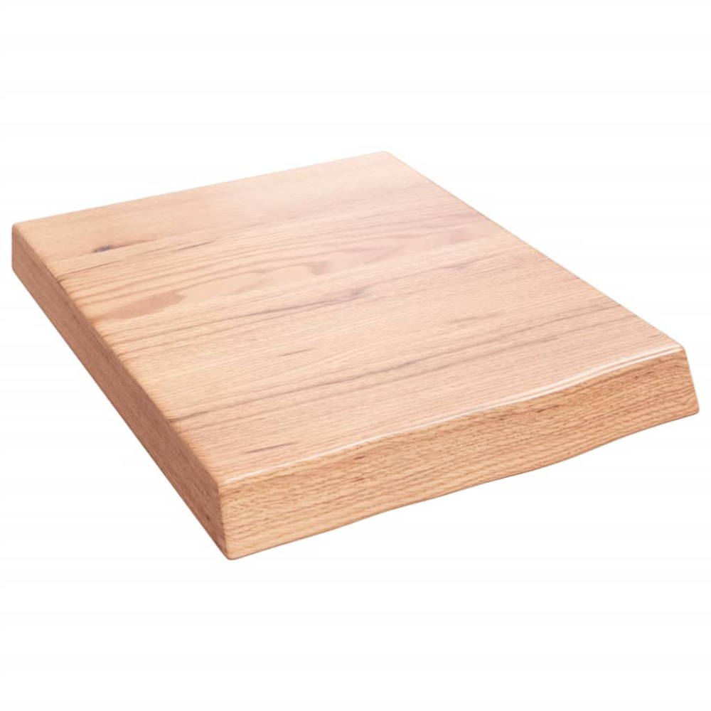 vidaXL Blat de baie, maro deschis, 40x50x(2-6) cm, lemn masiv tratat