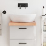 vidaXL Blat de baie, maro deschis, 40x50x(2-6) cm, lemn masiv tratat vidaXL Blat de baie, maro deschis, 40x50x(2-6) cm, lemn masiv tratat