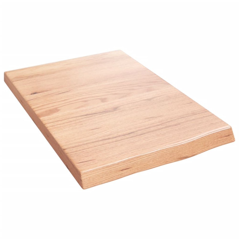 vidaXL Blat de baie, maro deschis, 40x60x(2-4) cm, lemn masiv tratat