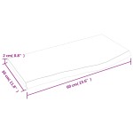 vidaXL Blat de baie, maro deschis, 60x30x2 cm, lemn masiv tratat