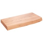 vidaXL Blat de baie, maro deschis, 60x30x(2-6) cm, lemn masiv tratat vidaXL Blat de baie, maro deschis, 60x30x(2-6) cm, lemn masiv tratat