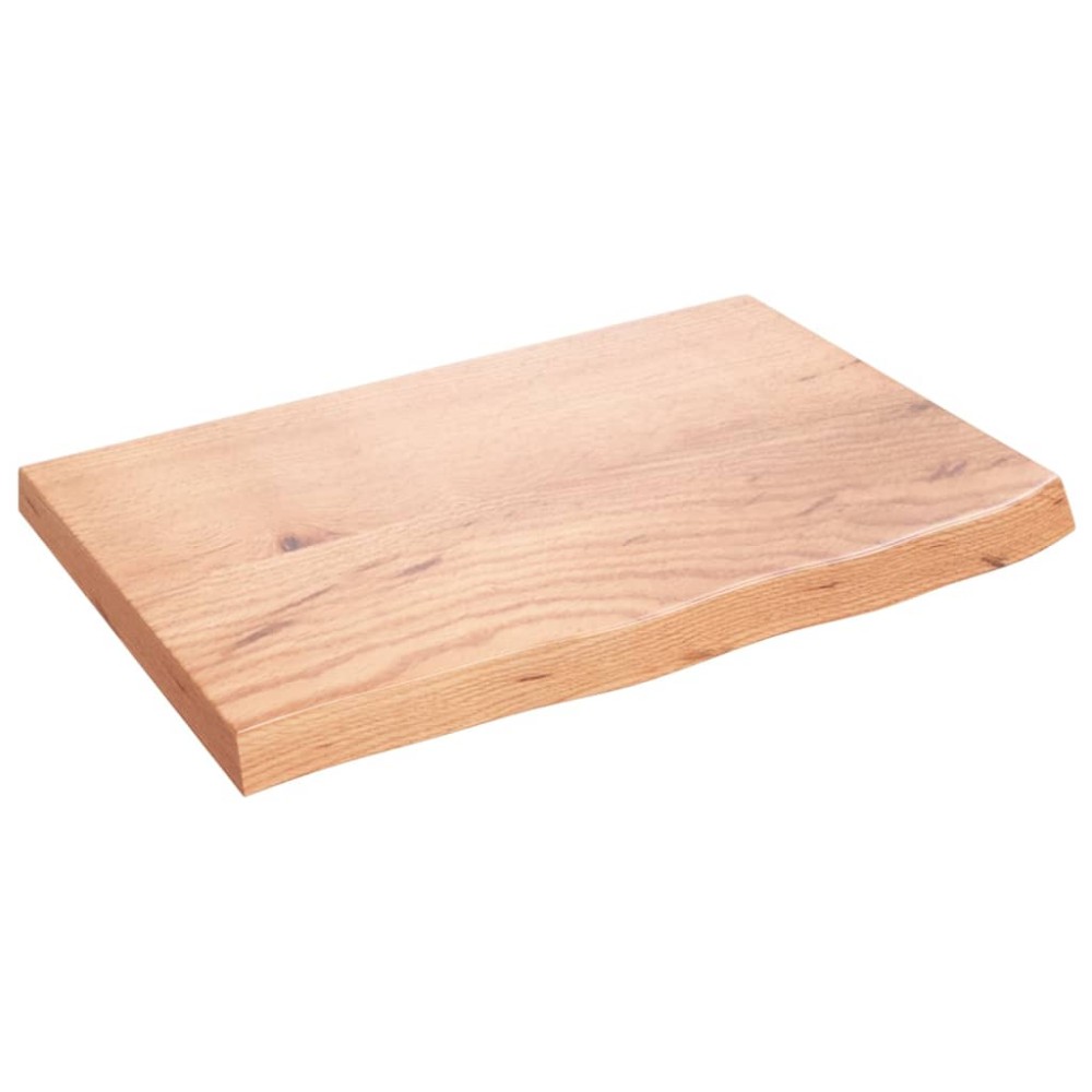 vidaXL Blat de baie, maro deschis, 60x40x(2-4) cm, lemn masiv tratat