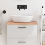 vidaXL Blat de baie, maro deschis, 60x40x(2-4) cm, lemn masiv tratat vidaXL Blat de baie, maro deschis, 60x40x(2-4) cm, lemn masiv tratat