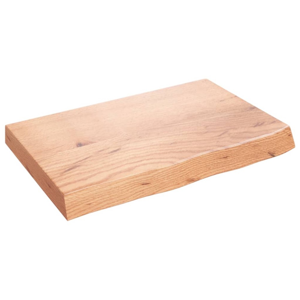 vidaXL Blat de baie, maro deschis, 60x40x(2-6) cm, lemn masiv tratat