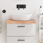 vidaXL Blat de baie, maro deschis, 60x40x(2-6) cm, lemn masiv tratat vidaXL Blat de baie, maro deschis, 60x40x(2-6) cm, lemn masiv tratat