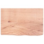 vidaXL Blat de baie, maro deschis, 60x40x(2-6) cm, lemn masiv tratat vidaXL Blat de baie, maro deschis, 60x40x(2-6) cm, lemn masiv tratat