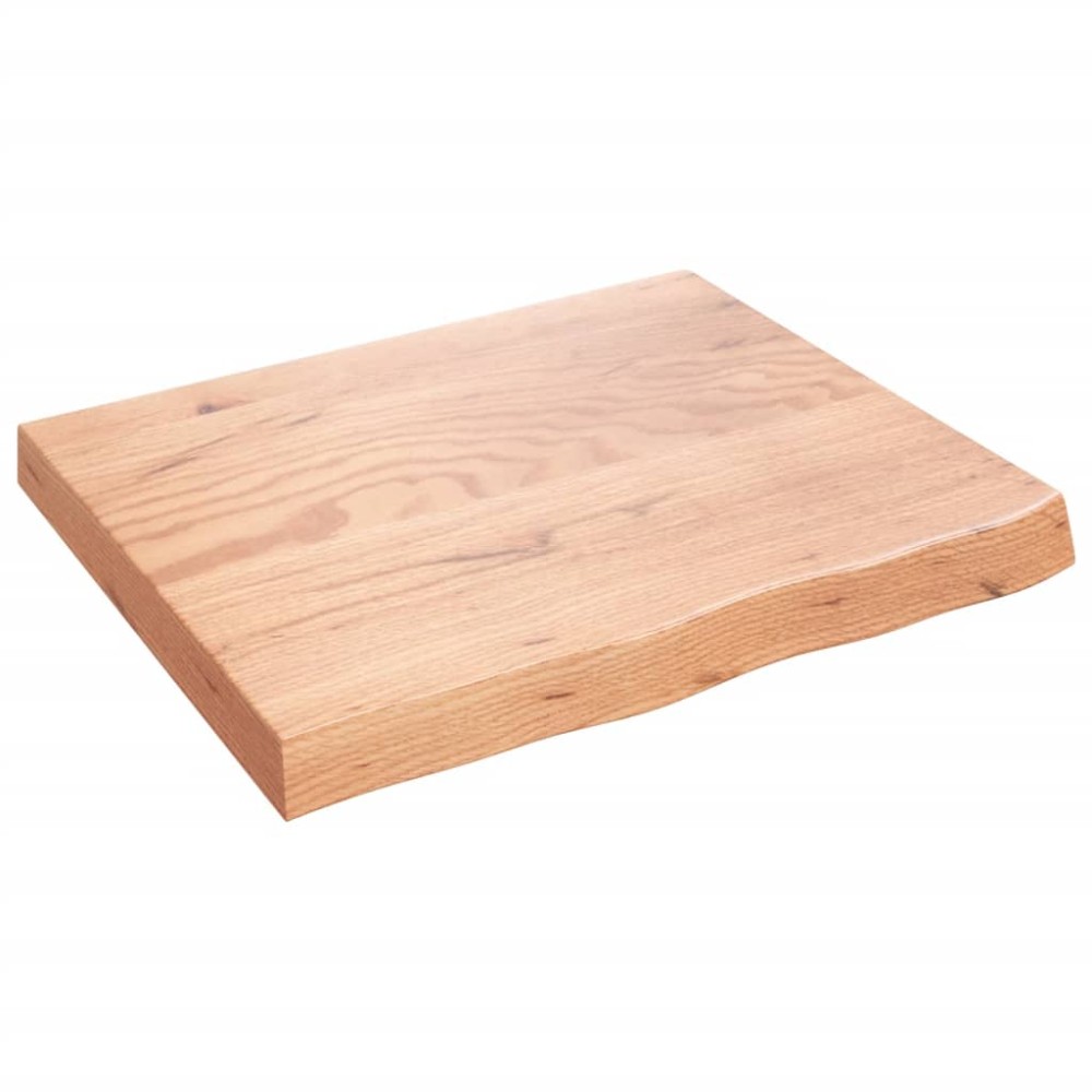 vidaXL Blat de baie, maro deschis, 60x50x(2-6) cm, lemn masiv tratat