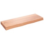 vidaXL Blat de baie, maro deschis, 80x30x(2-6) cm, lemn masiv tratat vidaXL Blat de baie, maro deschis, 80x30x(2-6) cm, lemn masiv tratat