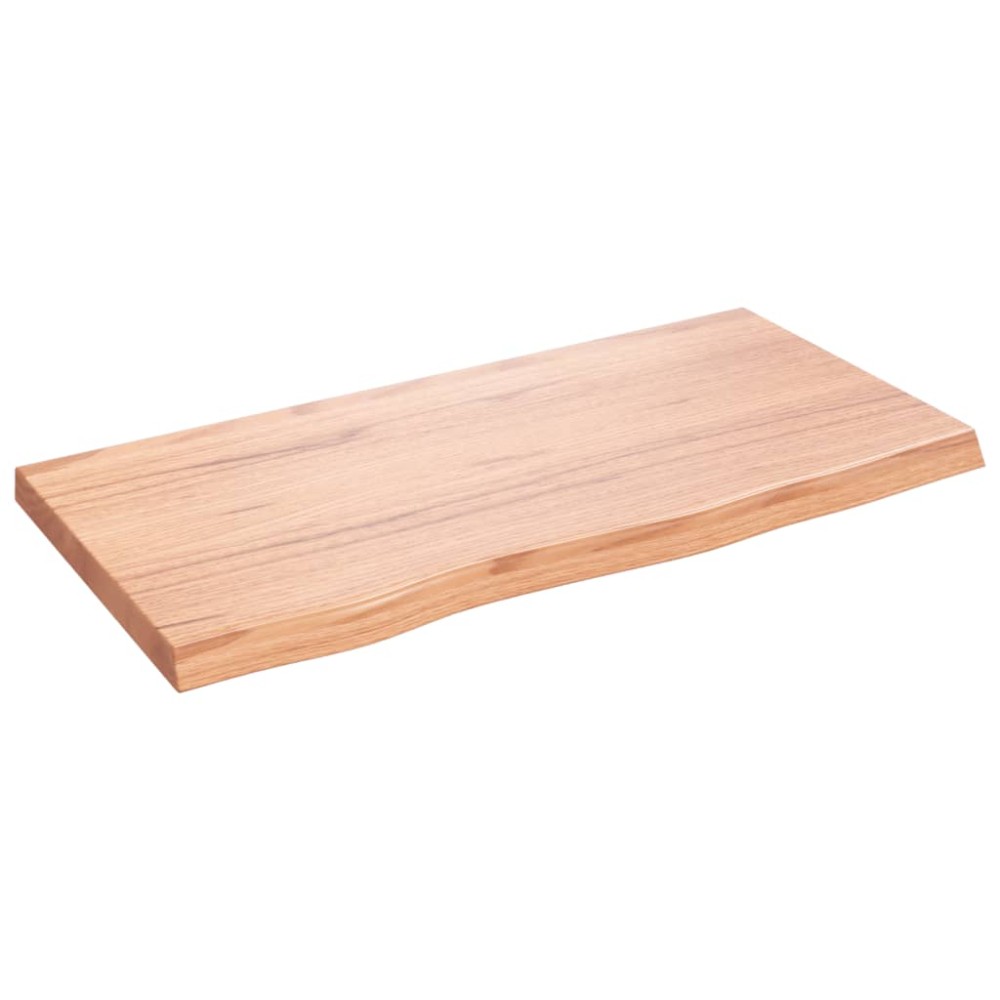 vidaXL Blat de baie, maro deschis, 80x40x(2-4) cm, lemn masiv tratat
