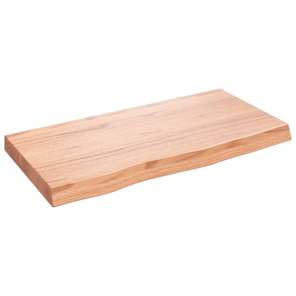 vidaXL Blat de baie, maro deschis, 80x40x(2-6) cm, lemn masiv tratat