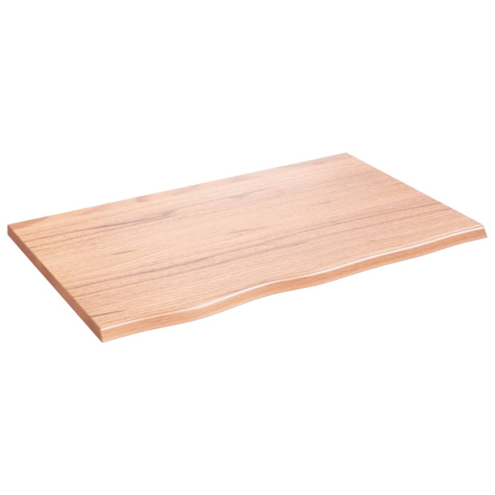 vidaXL Blat de baie, maro deschis, 80x50x2 cm, lemn masiv tratat