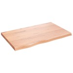 vidaXL Blat de baie, maro deschis, 80x50x(2-4) cm, lemn masiv tratat