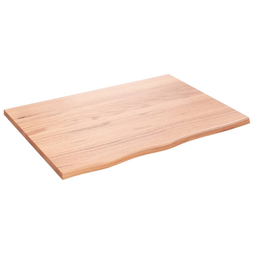 vidaXL Blat de baie, maro deschis, 80x60x2 cm, lemn masiv tratat