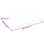 vidaXL Blat de baie, maro deschis, 80x60x2 cm, lemn masiv tratat vidaXL Blat de baie, maro deschis, 80x60x2 cm, lemn masiv tratat