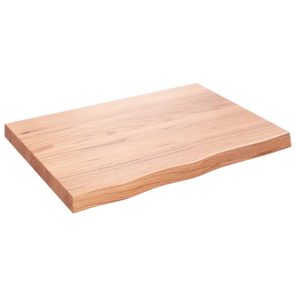 vidaXL Blat de baie, maro deschis, 80x60x(2-6) cm, lemn masiv tratat